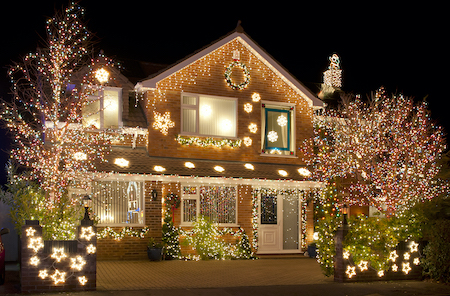 Christmas lights house